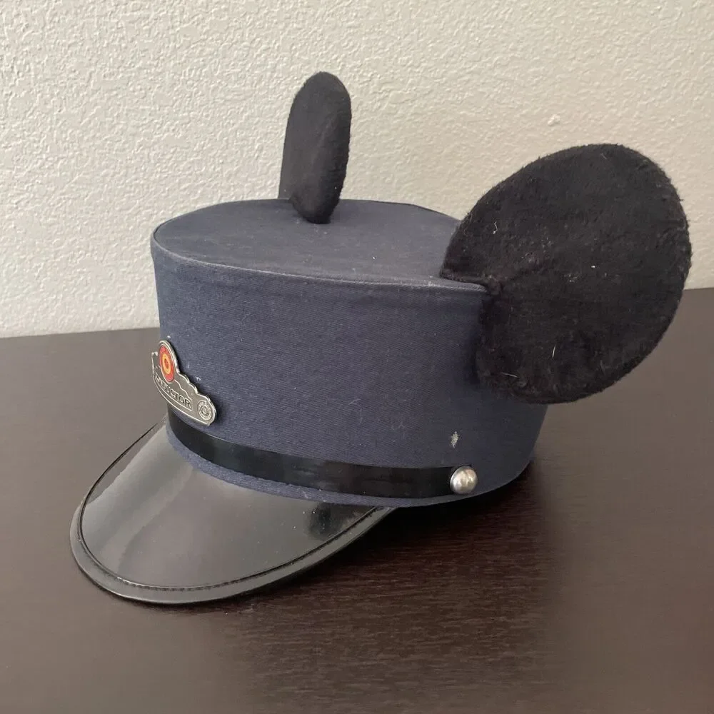 Disney Parks Mickey Mouse Ear Conductor Hat Red Car Trolley Size S/MD *READ* - Picture 4 of 12